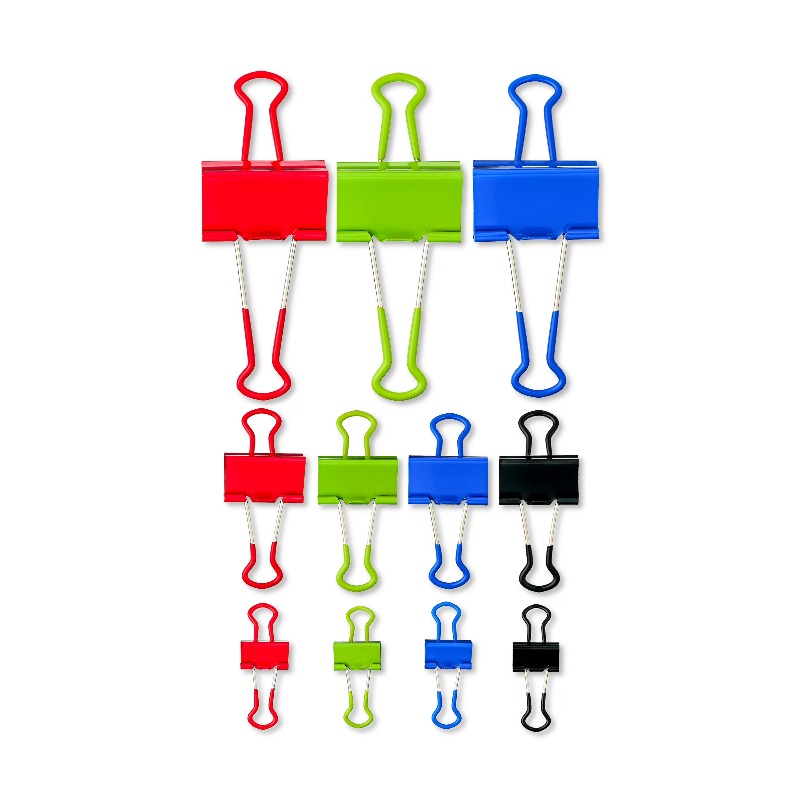 Binder Clip Assorted - Klipsy do segregatorów, różne kolory i