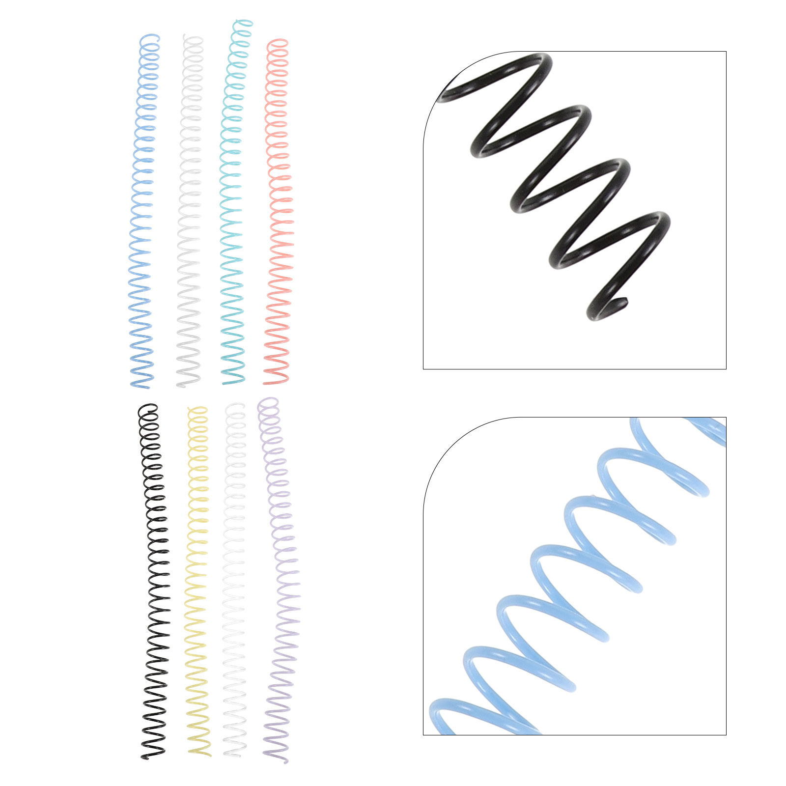 Binding Comb Plastic - 8 szt. plastikowych spirali do bindowania,