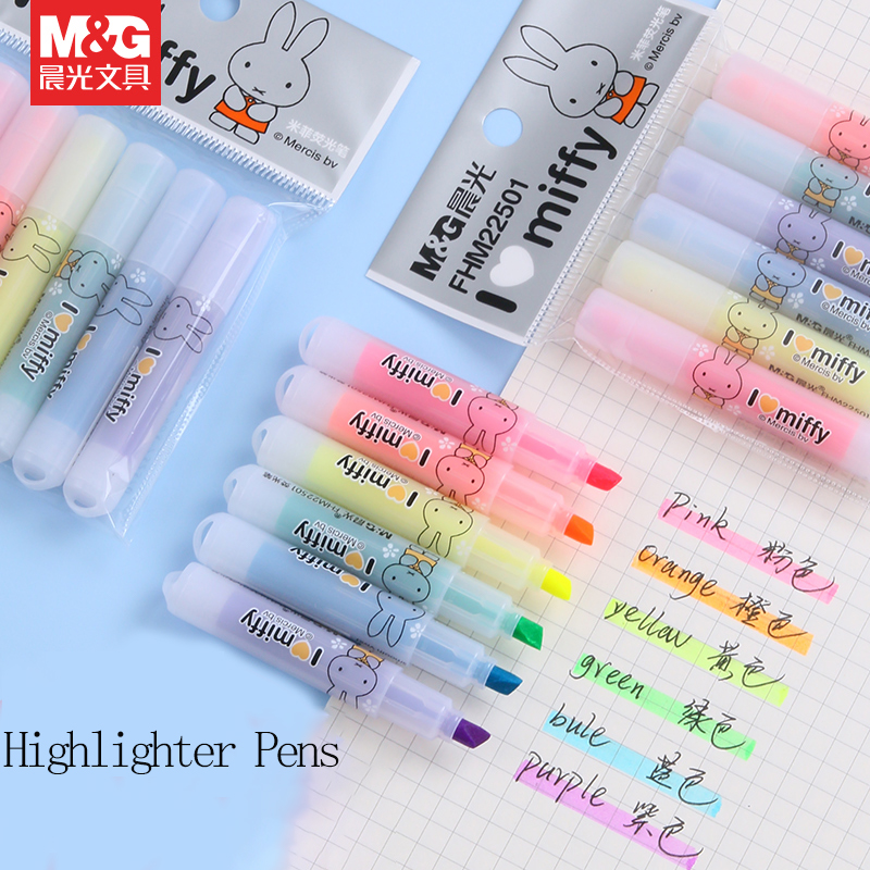 Highlighter Set Pastel - Zakreślacz M&G z ukośną końcówką, w
