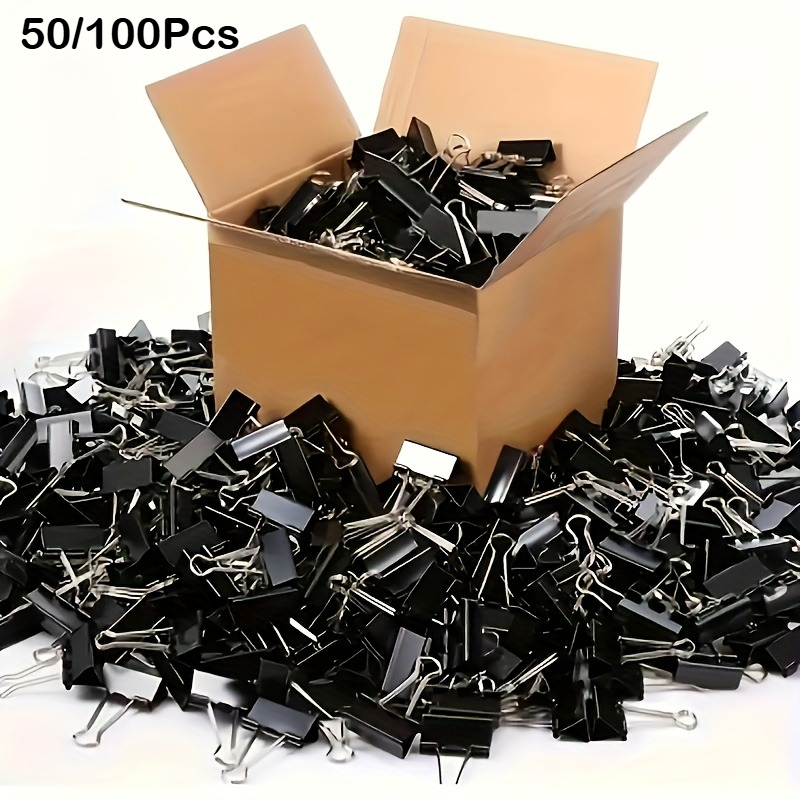 Binder Clip Assorted - Kolorowe i czarne spinacze biurowe, klipsy