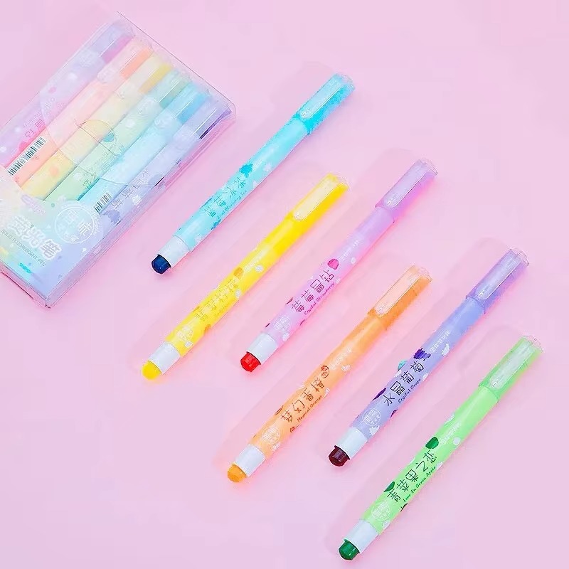 Highlighter Set Pastel - 6 kolorów/zestaw pastelowe zakreślacze żelowe zapachowe