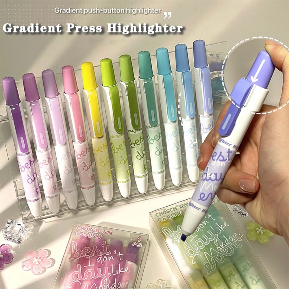 4 szt. Nowe zakreślacze z grad – Highlighter Set Pastel recenzja i cena