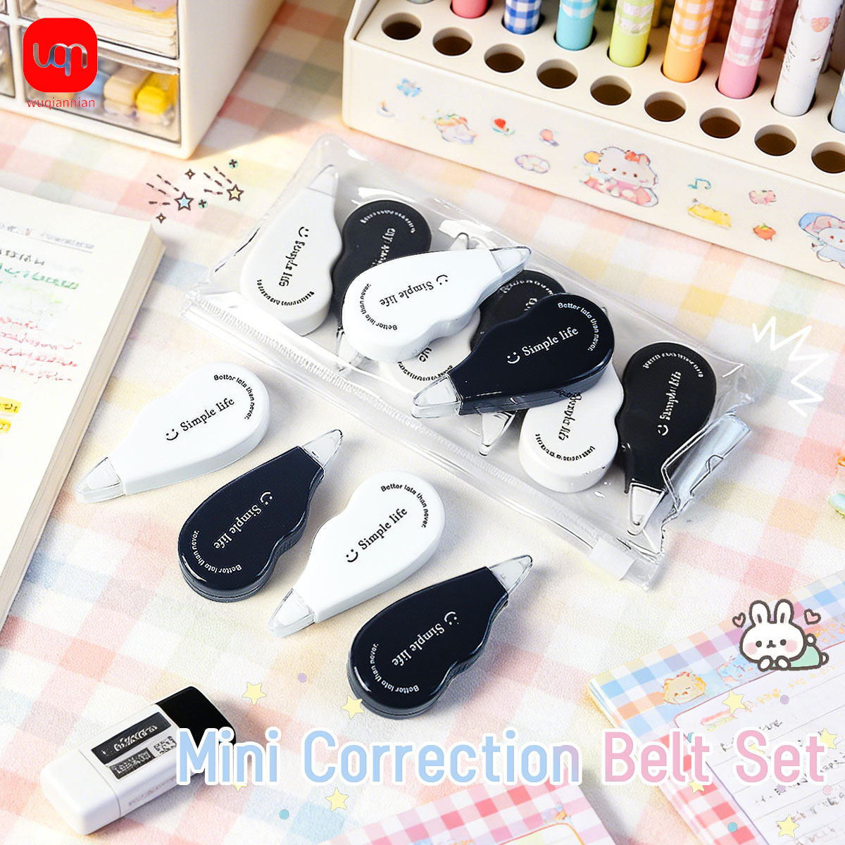 WQN - Czarno-biała mini taśma  – Office Supply Office Stationery Items recenzja i cena